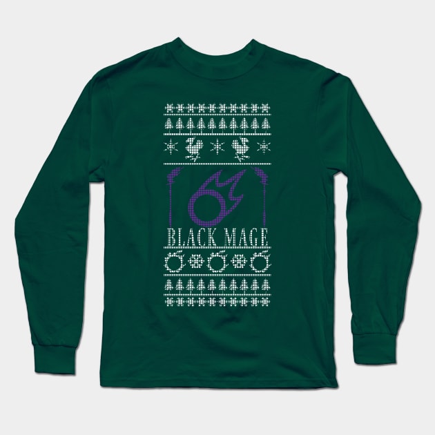 Final Fantasy XIV Black Mage Ugly Christmas Sweater Long Sleeve T-Shirt by TionneDawnstar